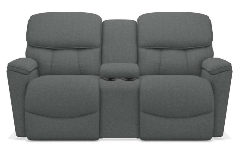 La-Z-Boy Kipling Grey Power Reclining Loveseat With Headrest and Console