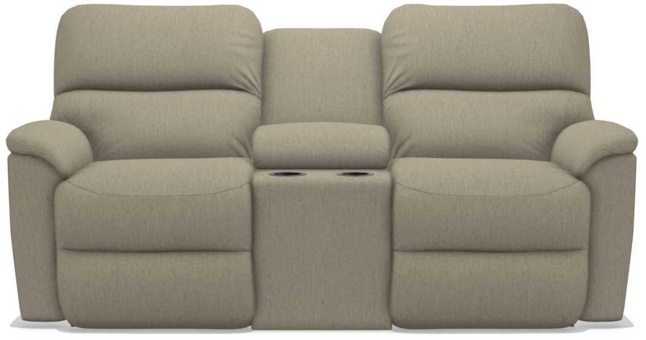 La-Z-Boy Brooks Teak Power Reclining Loveseat with Headrest and Console image