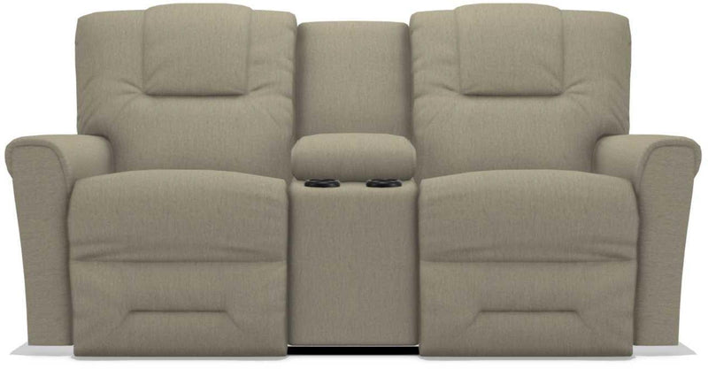 La-Z-Boy Easton Teak Power Reclining Loveseat with Headrest And Console