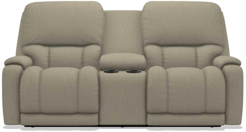 La-Z-Boy Greyson Teak Power Reclining Loveseat with Headrest And Console