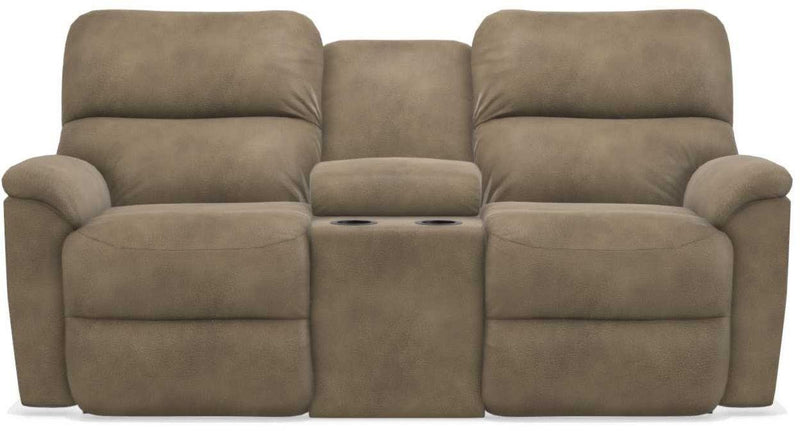 La-Z-Boy Brooks Mushroom Power Reclining Loveseat With Headrest And Console