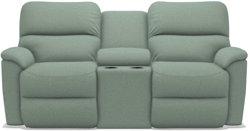 La-Z-Boy Brooks Teal Power Reclining Loveseat With Headrest & Console