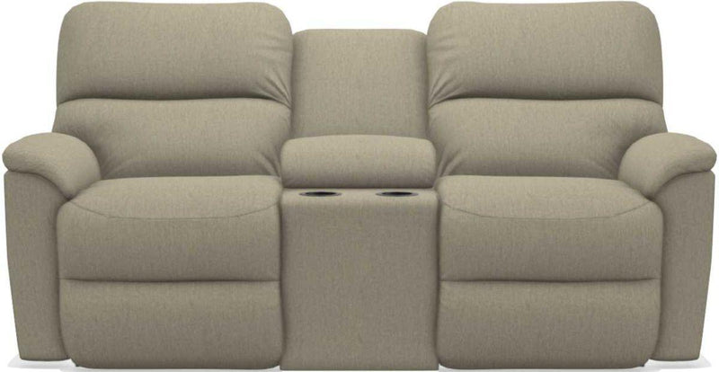 La-Z-Boy Brooks Teak Reclining Loveseat With Console