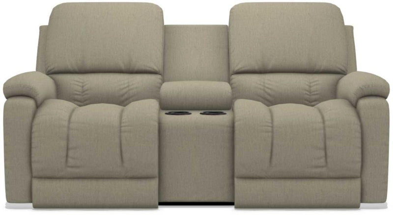 La-Z-Boy Greyson Teak Power Recline La-Z-Time Full Reclining Console Loveseat
