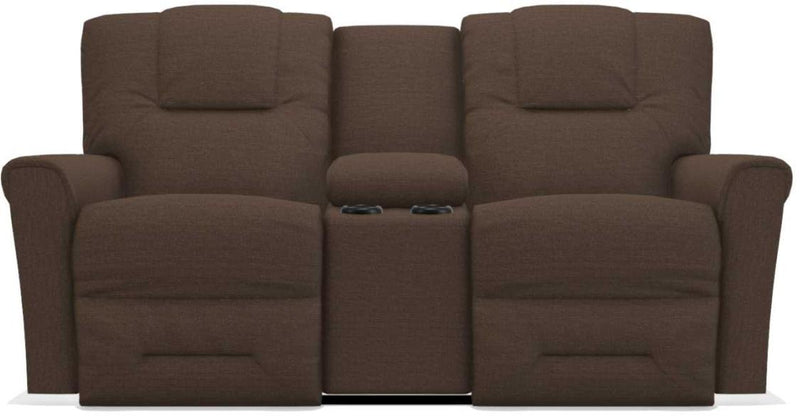 La-Z-Boy Easton PowerRecline La-Z-Time Merlot Reclining Console Loveseat