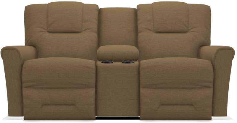 La-Z-Boy Easton PowerRecline La-Z-Time Moccasin Reclining Console Loveseat
