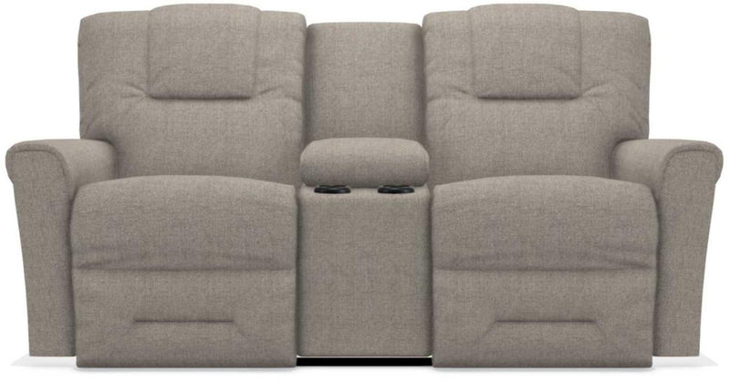 La-Z-Boy Easton PowerRecline La-Z-Time Pewter Reclining Console Loveseat