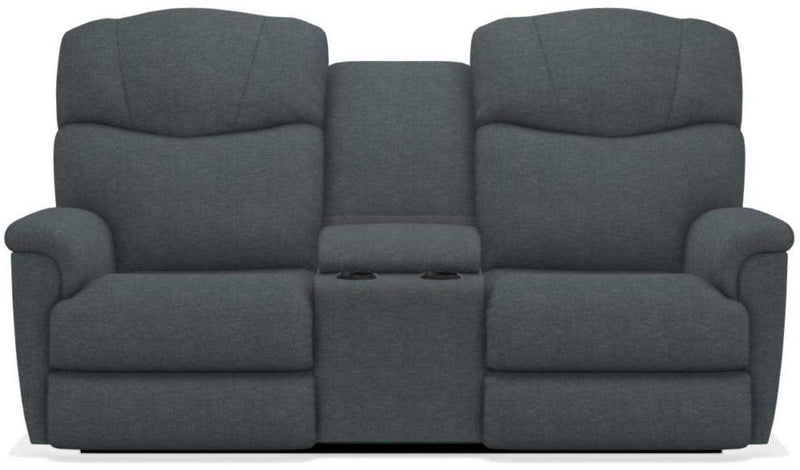 La-Z-Boy Lancer Navy Power Reclining Loveseat with Headrest and Console