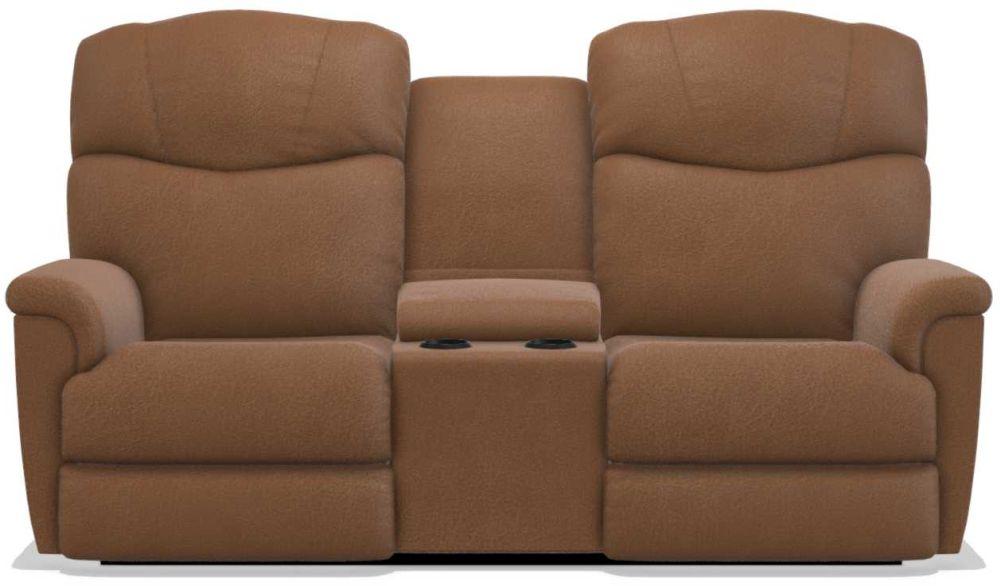 La-Z-Boy Lancer Silt Power Reclining Loveseat with Headrest and Console image