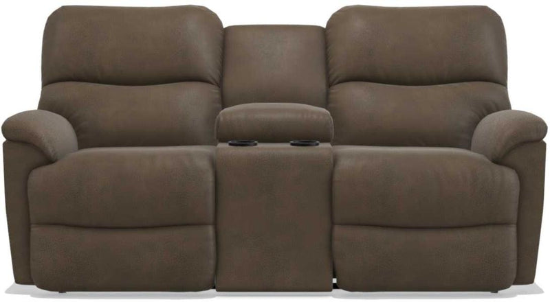 La-Z-Boy Trouper La-Z-Time Mink Reclining Loveseat with Console