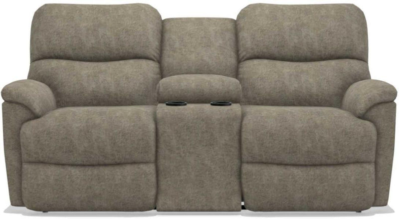 La-Z-Boy Trouper La-Z-Time Sable Reclining Loveseat with Console