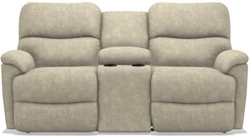 La-Z-Boy Trouper La-Z-Time Stucco Reclining Loveseat with Console image