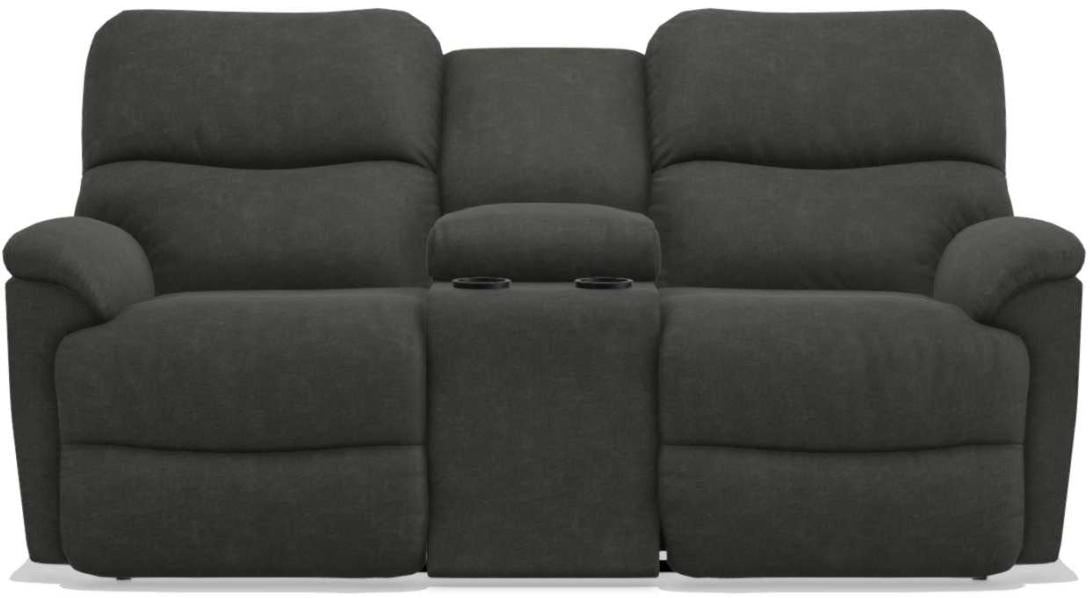 La-Z-Boy Trouper La-Z-Time Ink Reclining Loveseat with Console image