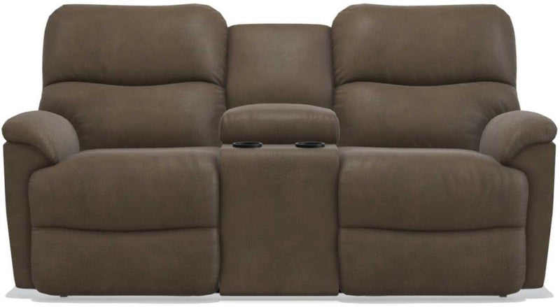 La-Z-Boy Trouper PowerRecline La-Z-Time Mink Reclining Loveseat with Console