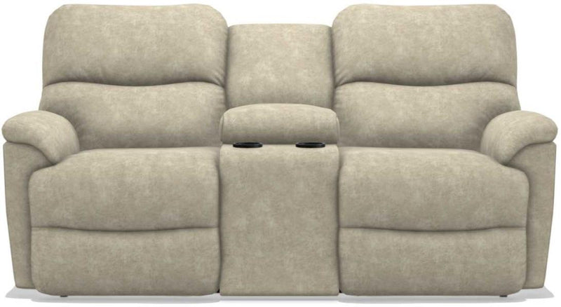 La-Z-Boy Trouper PowerRecline La-Z-Time Stucco Reclining Loveseat with Console