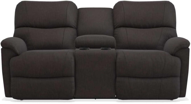La-Z-Boy Trouper PowerRecline La-Z-Time Walnut Reclining Loveseat with Headrest and Console