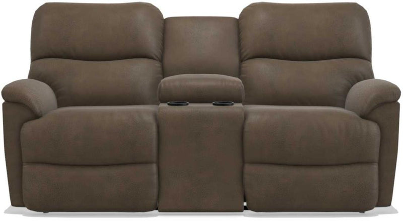 La-Z-Boy Trouper PowerRecline La-Z-Time Mink Reclining Loveseat with Headrest and Console