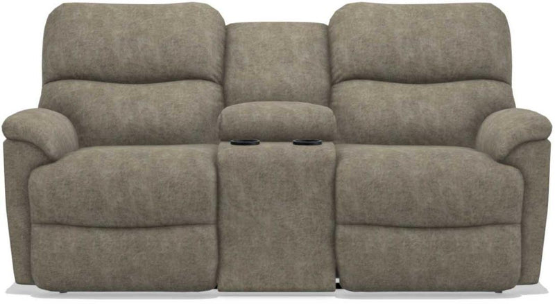 La-Z-Boy Trouper PowerRecline La-Z-Time Sable Reclining Loveseat with Headrest and Console