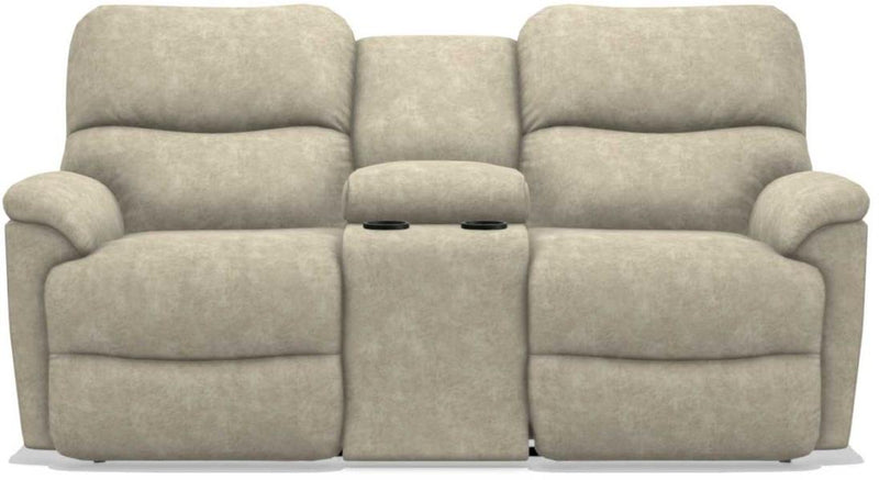 La-Z-Boy Trouper PowerRecline La-Z-Time Stucco Reclining Loveseat with Headrest and Console