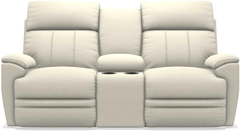 La-Z-Boy Talladega Ivory La-Z-Time Full Reclining Loveseat With Console