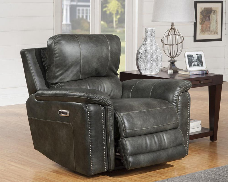 Parker House Belize Recliner PWR w/ USB & PWR Headrest in Ash