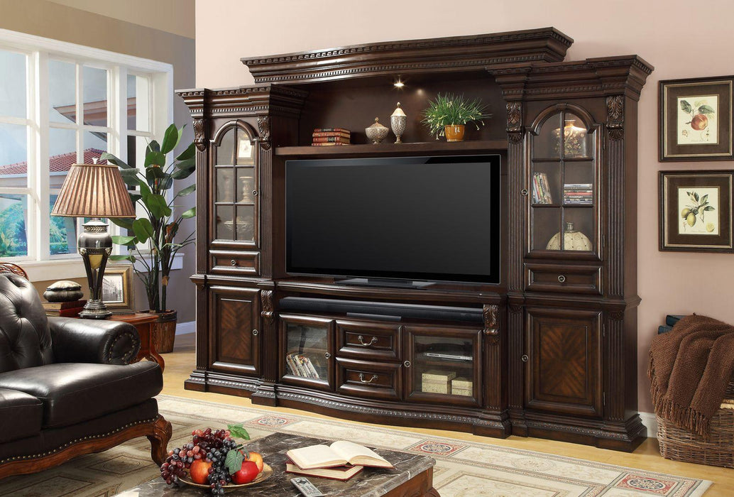 Parker House Bella 4pc Entertainment Estate Wall in Dark Almond