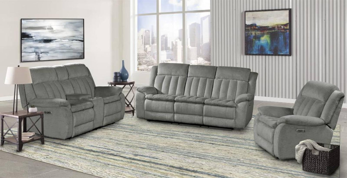 Parker House Furniture Cuddler Power Console Loveseat in Laurel Dove