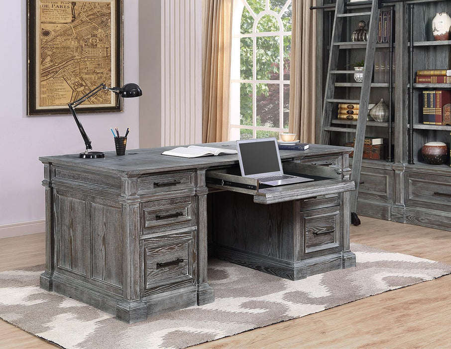 Parker House Gramercy Park Double Pedestal Executive Desk in Vintage Burnished Smoke-3