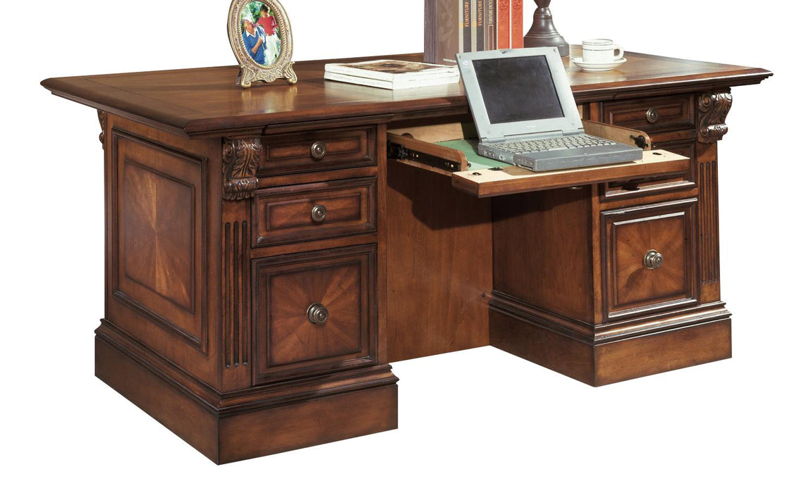 Parker House Huntington Double Pedestal Executive Desk in Vintage Pecan image