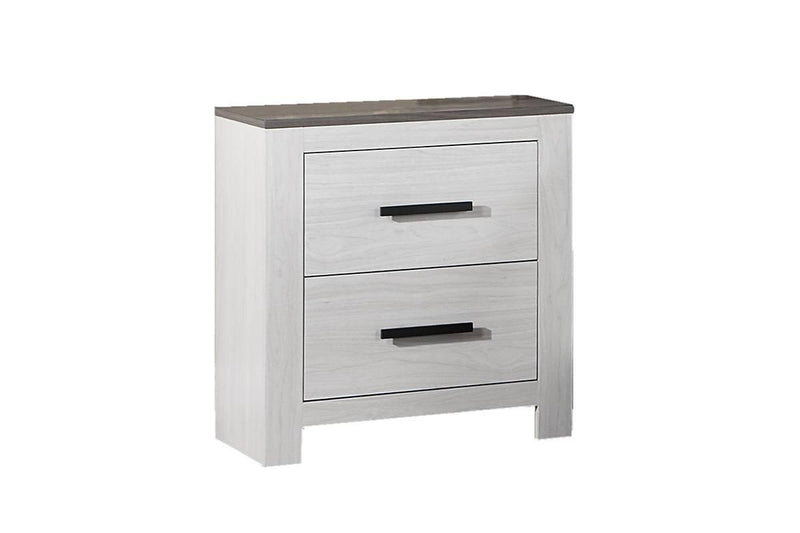 Chuint Night Stand in Whitewash + Smoking Grey