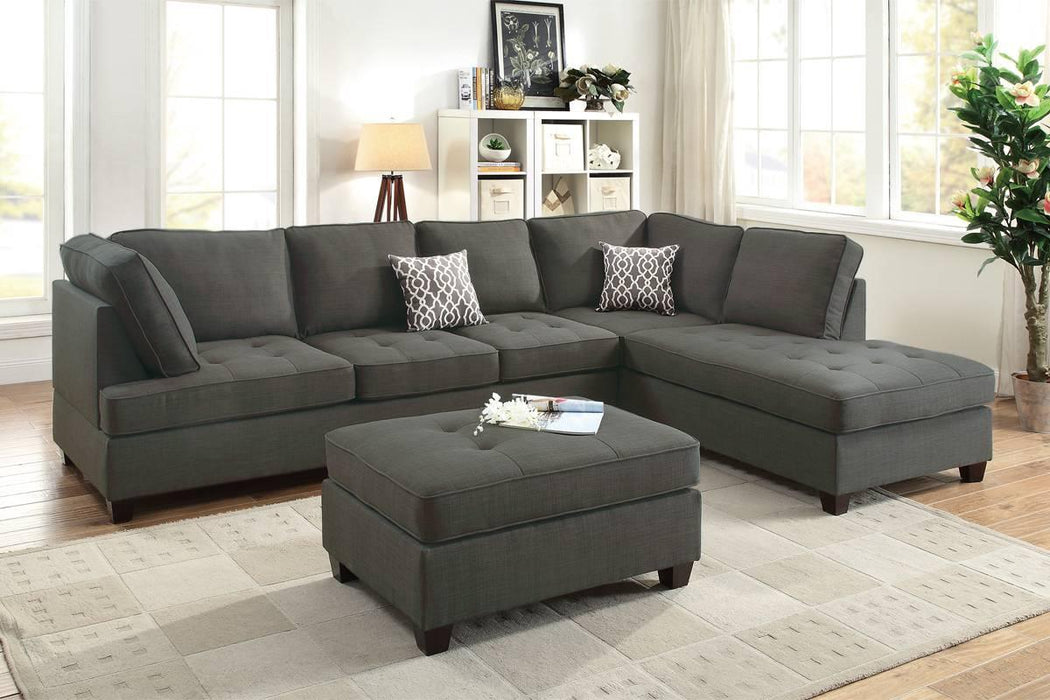 Haoind 2-Pcs Sectional Set in Ash Black