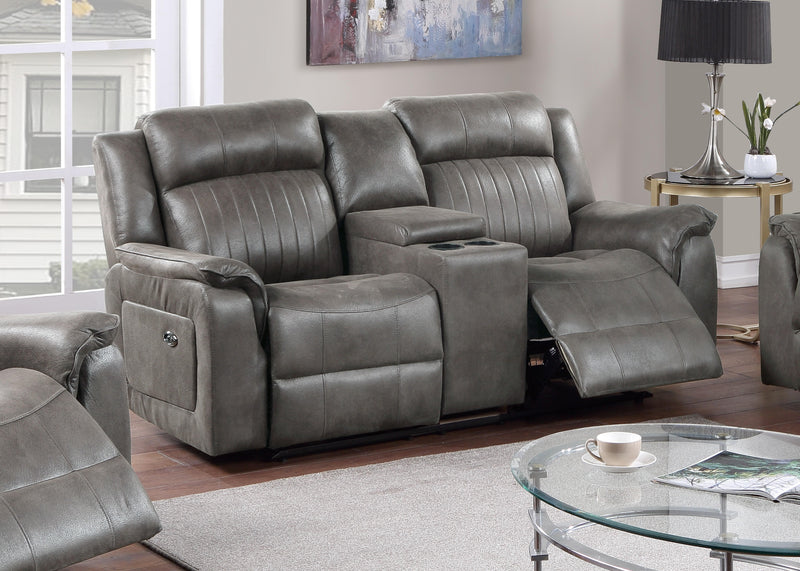 Bstfur Power Motion Loveseat W/Console/Slate Flue in Slate Blue