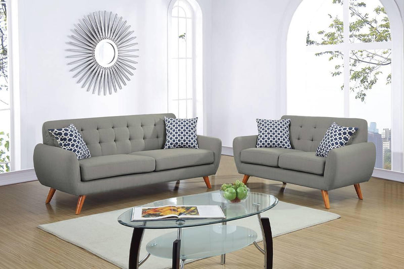 Boxiny 2-Pcs Sofa Set in Grey
