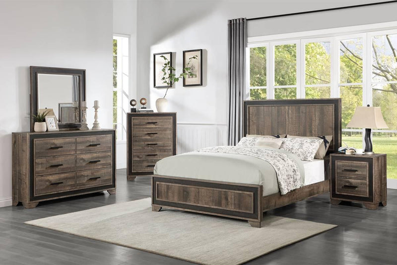 Chuint Queen Bed in Brown Rustic + Rustic Charcoal