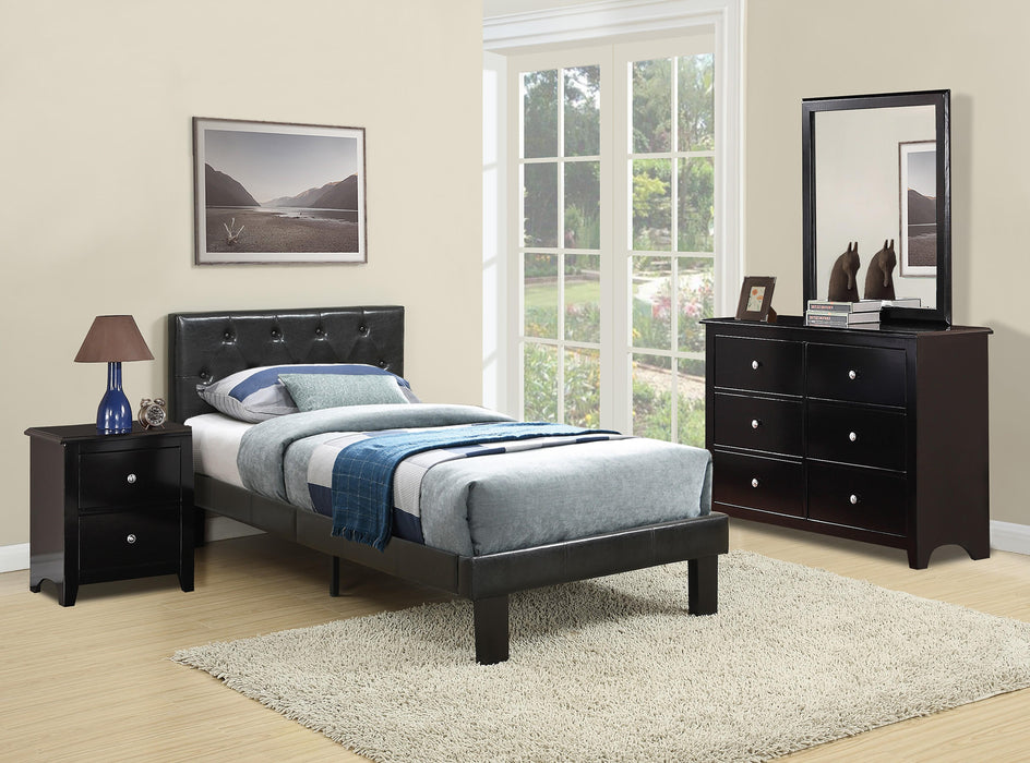 Chyuan Full Bed in Black / Espresso