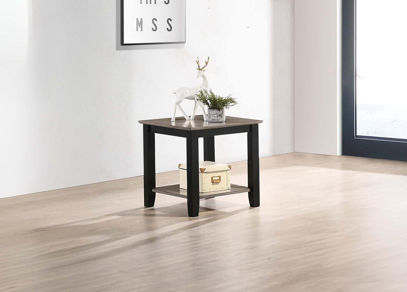 Liihct End Table in Gray/Black