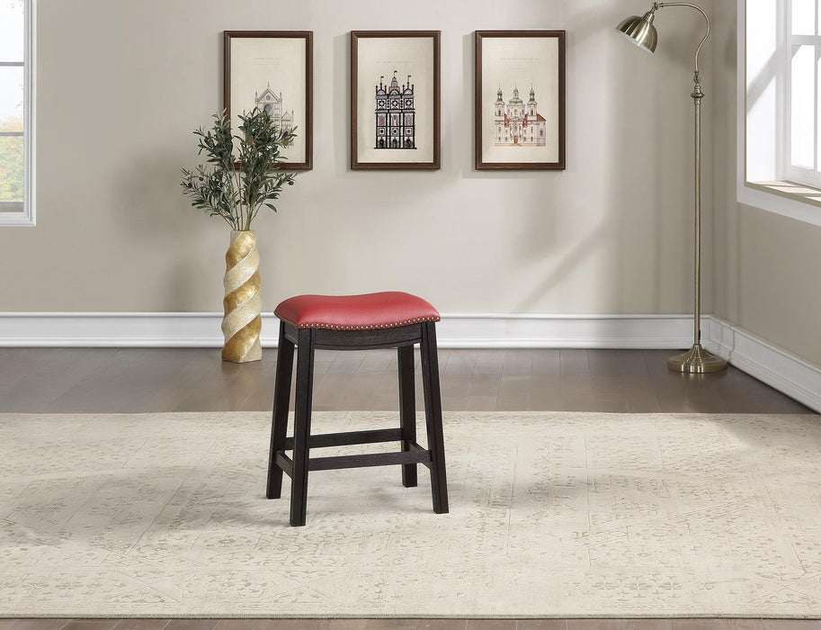 Sfvnco Counter Stool in Burgundy Pu/Espresso Frame