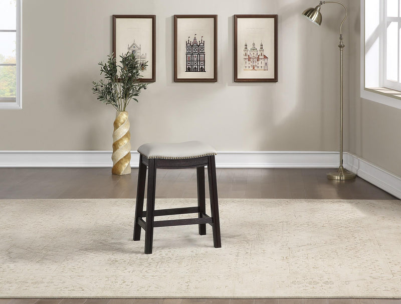 Sfvnco Counter Stool in Grey Pu/Espresso Frame