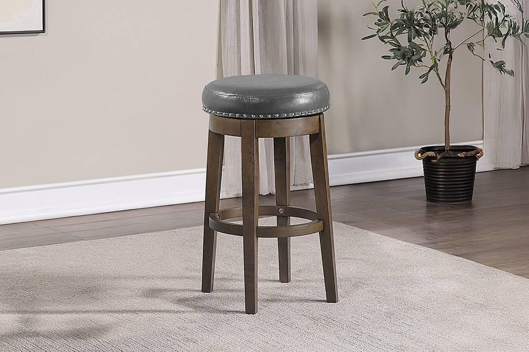 Sfvnco Swivel Barstool in Grey Pu/Walnut Frame