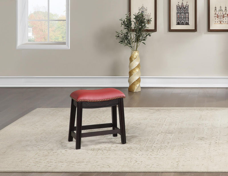 Sfvnco Stool in Burgundy Pu/Espresso Frame