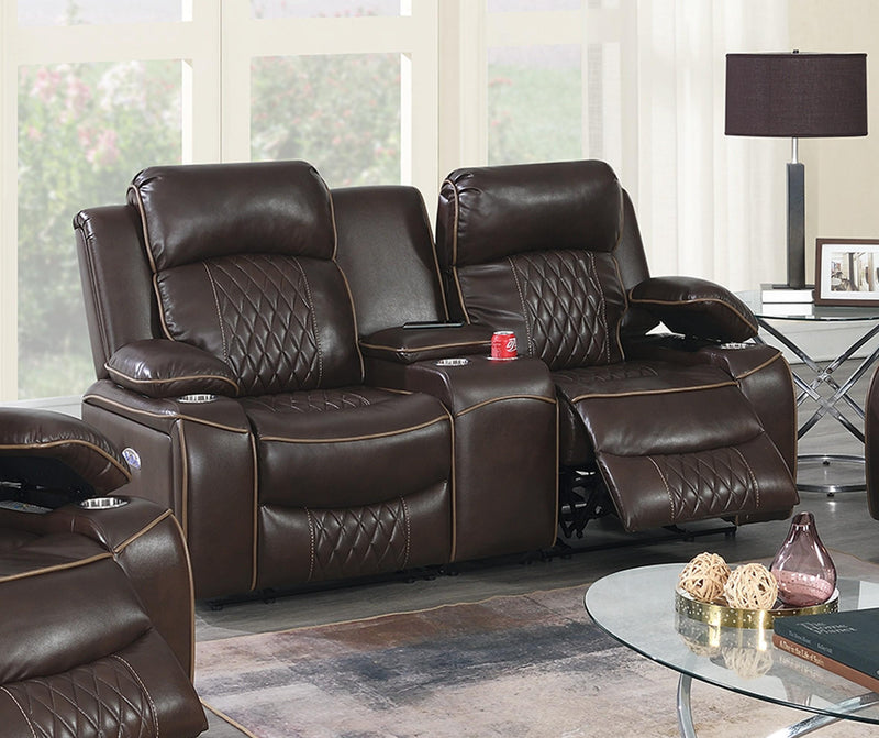 Taiyus Power Loveseat in Brown
