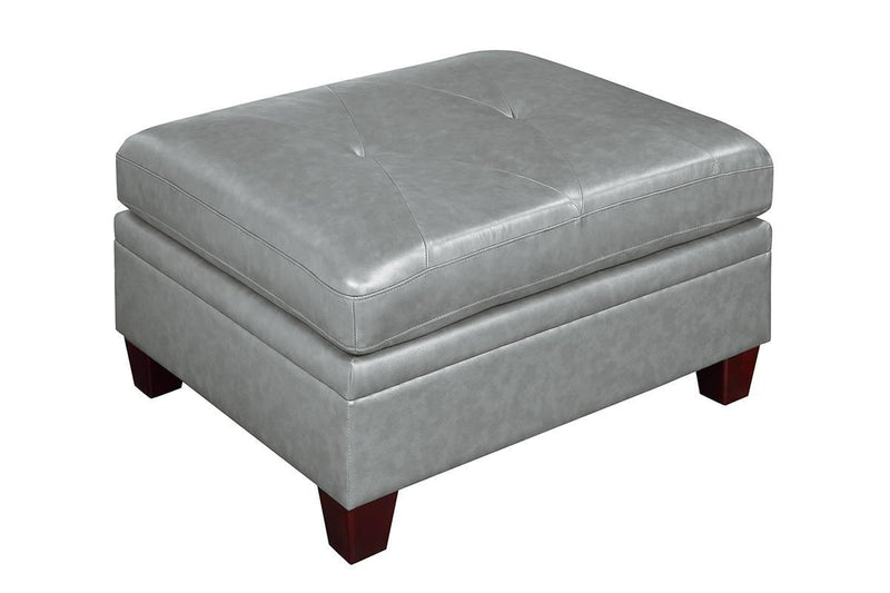 Uefurn Ottoman/ Grey Genuine Leather in Grey