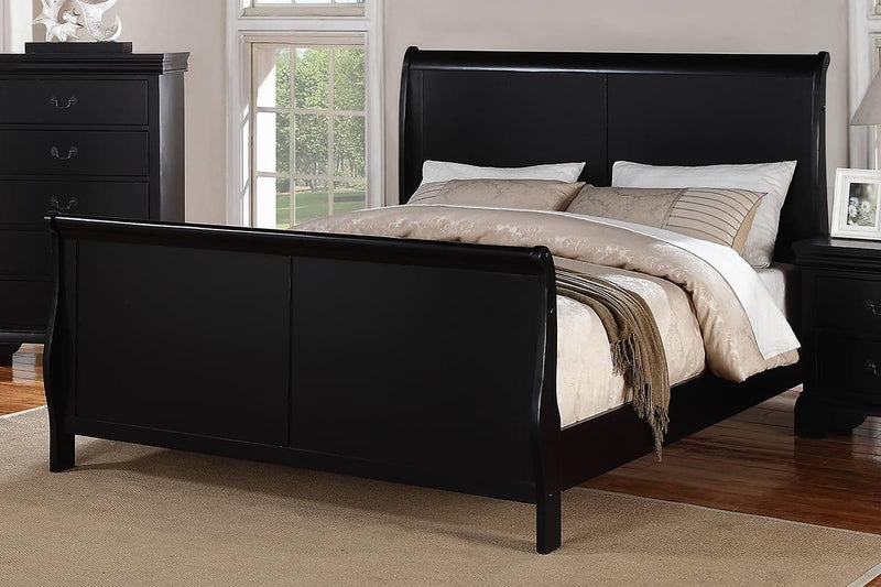 Vfvnco Eastern King Louis Phillippe Bed - Black in Black