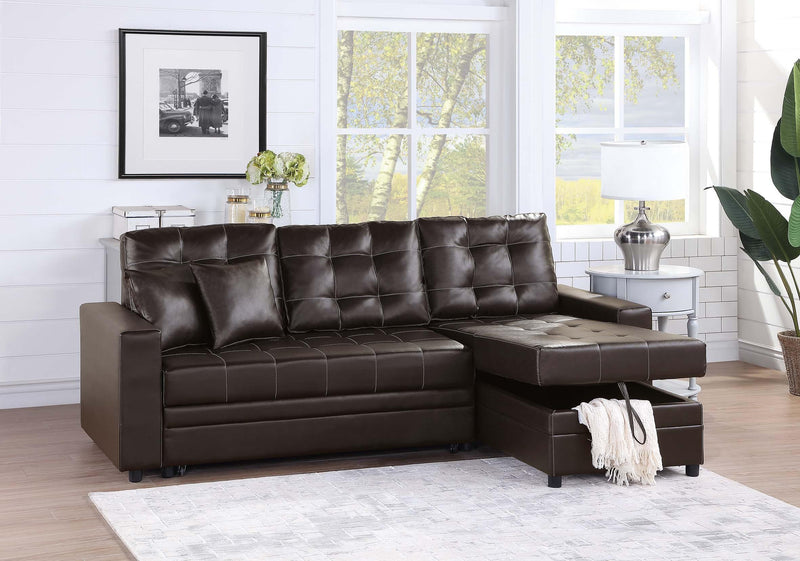 Vphong 2-Pcs Sectional Set in Espresso / Espresso