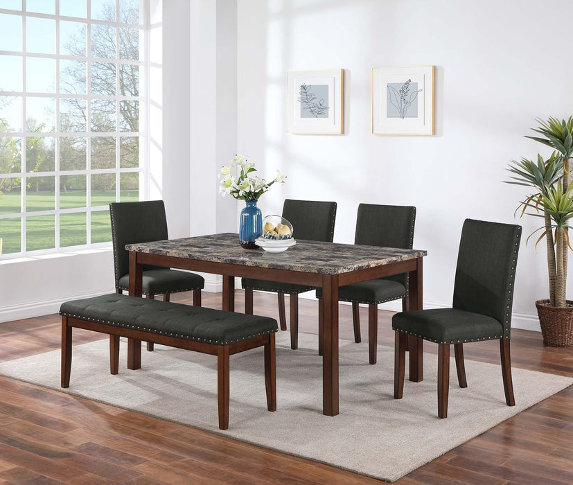 Yuewoo 6-Pcs Dining Set in Cherry
