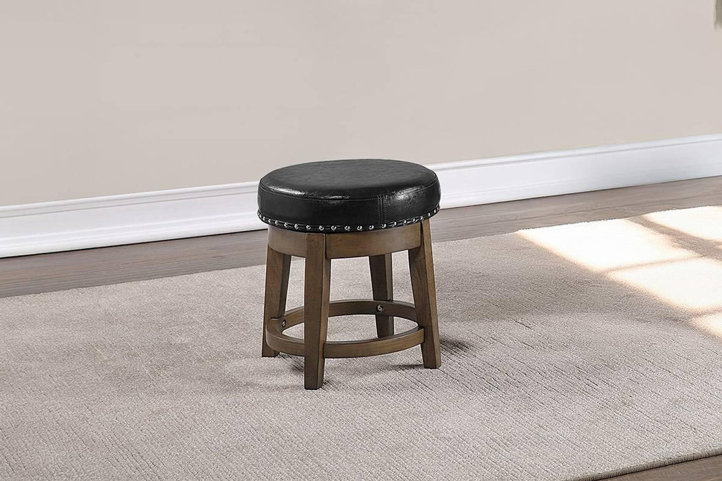 Sfvnco Swivel Stool in Black Pu/Walnut Frame