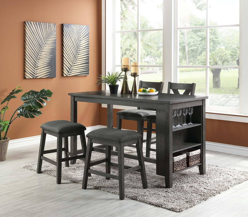 Minyou Counter Height Table W/Storage in Grey