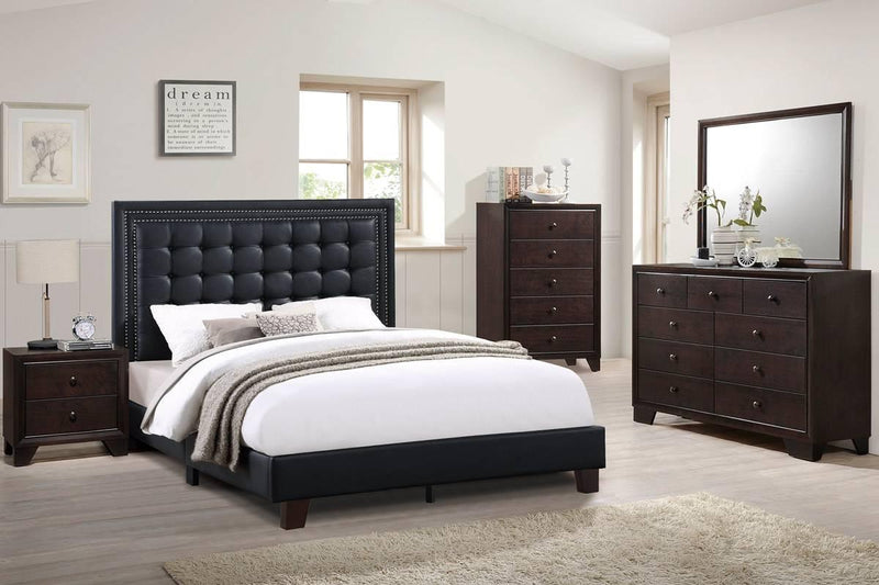 Vphong Eastern King Bed in Black / Espresso