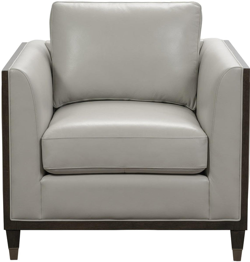 Pulaski Addison Leather Chair in Light Grey