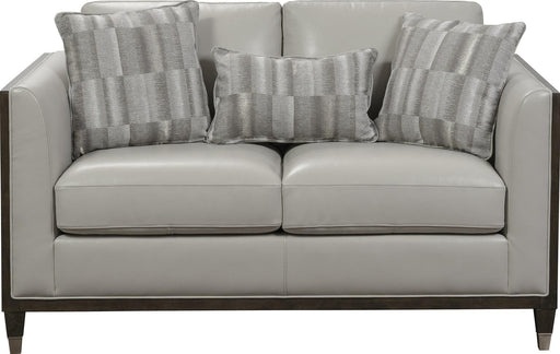 Pulaski Addison Leather Loveseat in Light Grey image